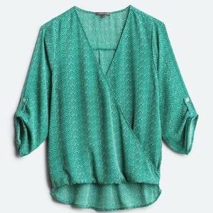 WEST KEI XXL Surplice Rolltab High Low Blouse